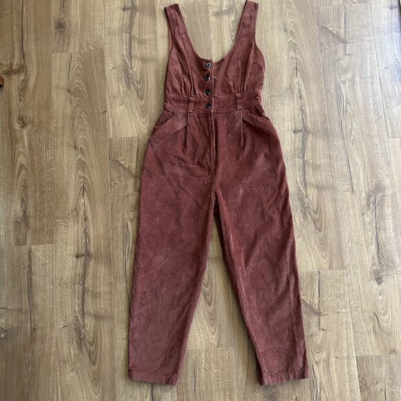 Urban Outfitters Brown Corduroy Overalls Pants Jumpsuit Women’s Size 4 - Picture 1 of 9